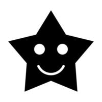 lachende ster zwart pictogram. vector