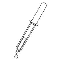 pipet met drop pictogram zwarte kleur vectorillustratie. vector