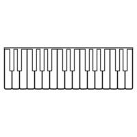 piano toetsen pictogram zwarte kleur vectorillustratie. vector