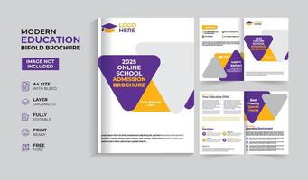 creatieve en moderne onderwijstoelating tweevoudige brochure vector