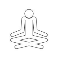 man yoga stick zwarte kleur pictogram. vector