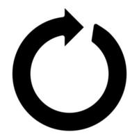 cirkel pijlpictogram zwarte kleur vector illustratie afbeelding vlakke stijl