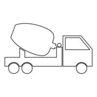cement mixers vrachtwagen pictogram zwarte kleur vectorillustratie. vector