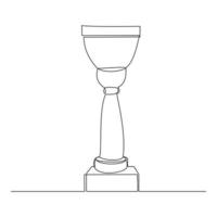 doorlopende lijntekening van gouden trofee cup award. enkele één lijn kunst van winnaar prestatie trofee. vector illustratie