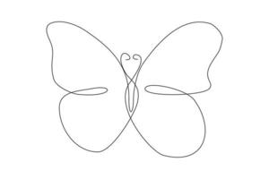doorlopende lijntekening van prachtige vlinder. enkele één lijn kunst van vliegende abstracte vlinder voor salon of spa-zaken. vector illustratie