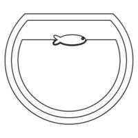 vis in ronde aquarium zwart pictogram. vector