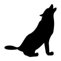 silhouet van het zwarte pictogram van de wolf. vector