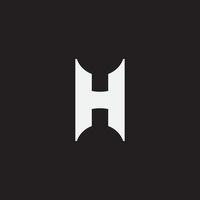 eerste letter h toren monogram. vector