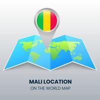 locatie icoon van mali op de wereldkaart vector