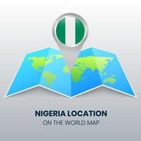 locatiepictogram van nigeria op de wereldkaart vector