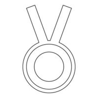 medaille het zwarte kleurpictogram vector