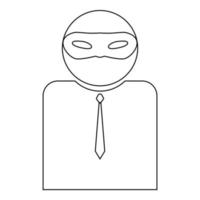 de man incognito in een masker het zwarte kleurenpictogram vector