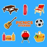 set picknick sticker vector