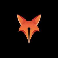 illustratie vector logo sjabloon van fox pen