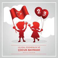 23 nisan ulusal egemenlik ve cocuk bayrami. 23 april nationale soevereiniteit en kinderdag. eps10 vectorillustratie. vector