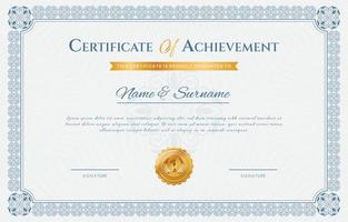 certificaat van prestatie voor schoolafstudeersjabloon vector