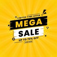 mega sale speciale aanbieding banner met aanbieding details vector