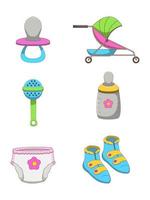 bundel met items voor babyspullen vector