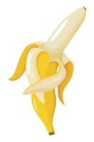 rijpe banaan vectorillustratie. de schil is gevouwen in de vorm van een hart. het concept van de liefde voor vegetarisme vector