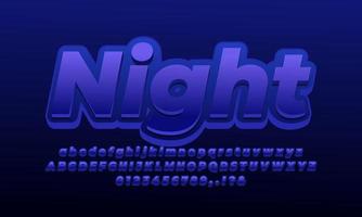 nacht teksteffect ontwerp vector
