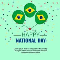 gelukkige nationale dag van brazilië, ballon vectorontwerp voor het begroeten van de nationale dag van brazilië. vector