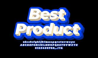 teksteffect of lettertype alfabet 3d blauw licht en wit vector