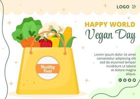 wereld vegetarische dag brochure sjabloon platte ontwerp illustratie bewerkbaar van vierkante achtergrond geschikt voor sociale media of wenskaarten vector