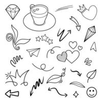 doodle element vector set, voor conceptontwerp.