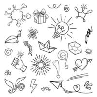 doodle element vector set, voor conceptontwerp.