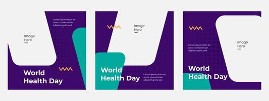 sjabloon banner digitale wereldgezondheidsdag. geschikt voor content media social. campagne ontwerp vector