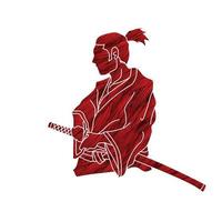 silhouet samurai krijger grafische vector