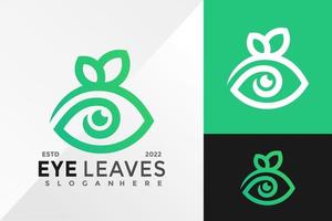 natuur oog blad logo ontwerp vector illustratie sjabloon