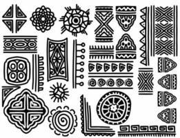 set hand getrokken tribal ornamenten. abstract geometrisch etnisch object. vector