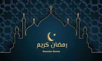 ramadan kareem achtergrond met moskee illustratie. vectorillustratie. vector