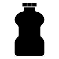 plastic fles reinigingsmiddel pictogram zwarte kleur vector illustratie vlakke stijl afbeelding