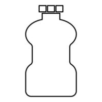 plastic fles reiniger contour overzicht pictogram zwarte kleur vector illustratie vlakke stijl afbeelding