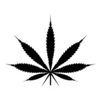 blad cannabis marihuana hennep pictogram zwarte kleur vector illustratie vlakke stijl afbeelding