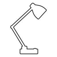 tafellamp bureau licht elektrisch voor interieur huis contour overzicht pictogram zwarte kleur vector illustratie vlakke stijl afbeelding