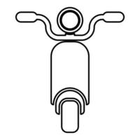 bromfiets scooter motorfiets elektrische fiets contour overzicht pictogram zwarte kleur vector illustratie vlakke stijl afbeelding