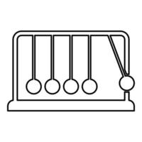 wieg newton metaal metronoom newton's balans apparatuur ontspannen beweging balanceren ballen slinger contour overzicht pictogram zwarte kleur vector illustratie vlakke stijl afbeelding