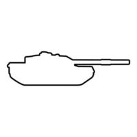 tank artillerie leger machine militair silhouet wereldoorlog contour overzicht pictogram zwarte kleur vector illustratie vlakke stijl afbeelding