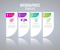 Infographicselementen met 4 stappen voor presentatieconcept vector