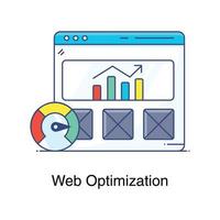 een pictogram voor weboptimalisatie, online presentatie van grafiekanalyses vector