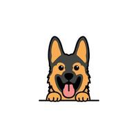 schattige duitse herder puppy lachende tekenfilm, vectorillustratie vector