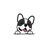 schattige franse bulldog puppy lachende tekenfilm, vectorillustratie vector
