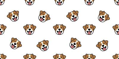 schattig jack russell terrier puppy glimlachend cartoon naadloos patroon, vectorillustratie vector
