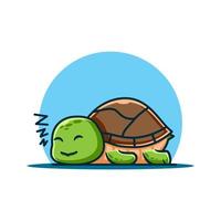schattige slaapschildpad cartoon vector