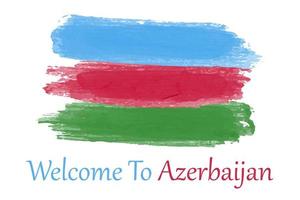 nationale vlag van azerbeidzjan in aquarelstijl vector