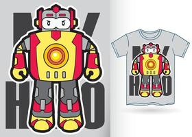 cartoon robot voor t-shirt.eps vector