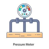 drukmeter plat overzicht icoon, meetinstrument vector